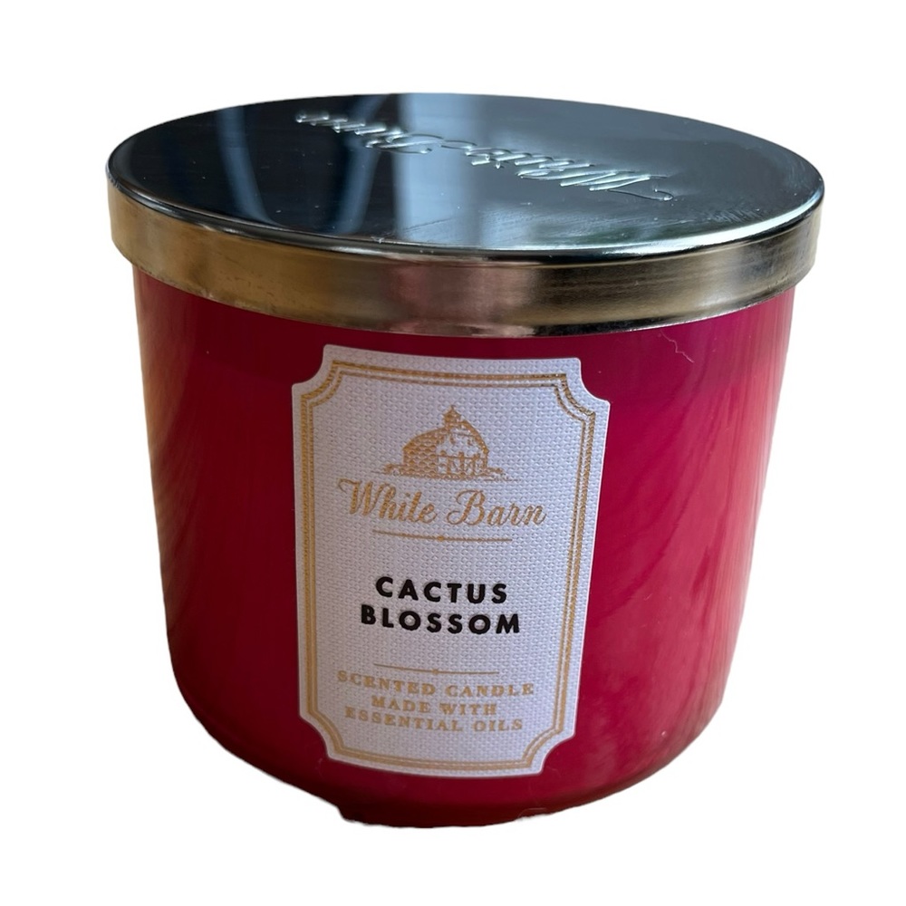 Bath and Body Works White Barn Cactus Blossom Three Wick Candle NEW